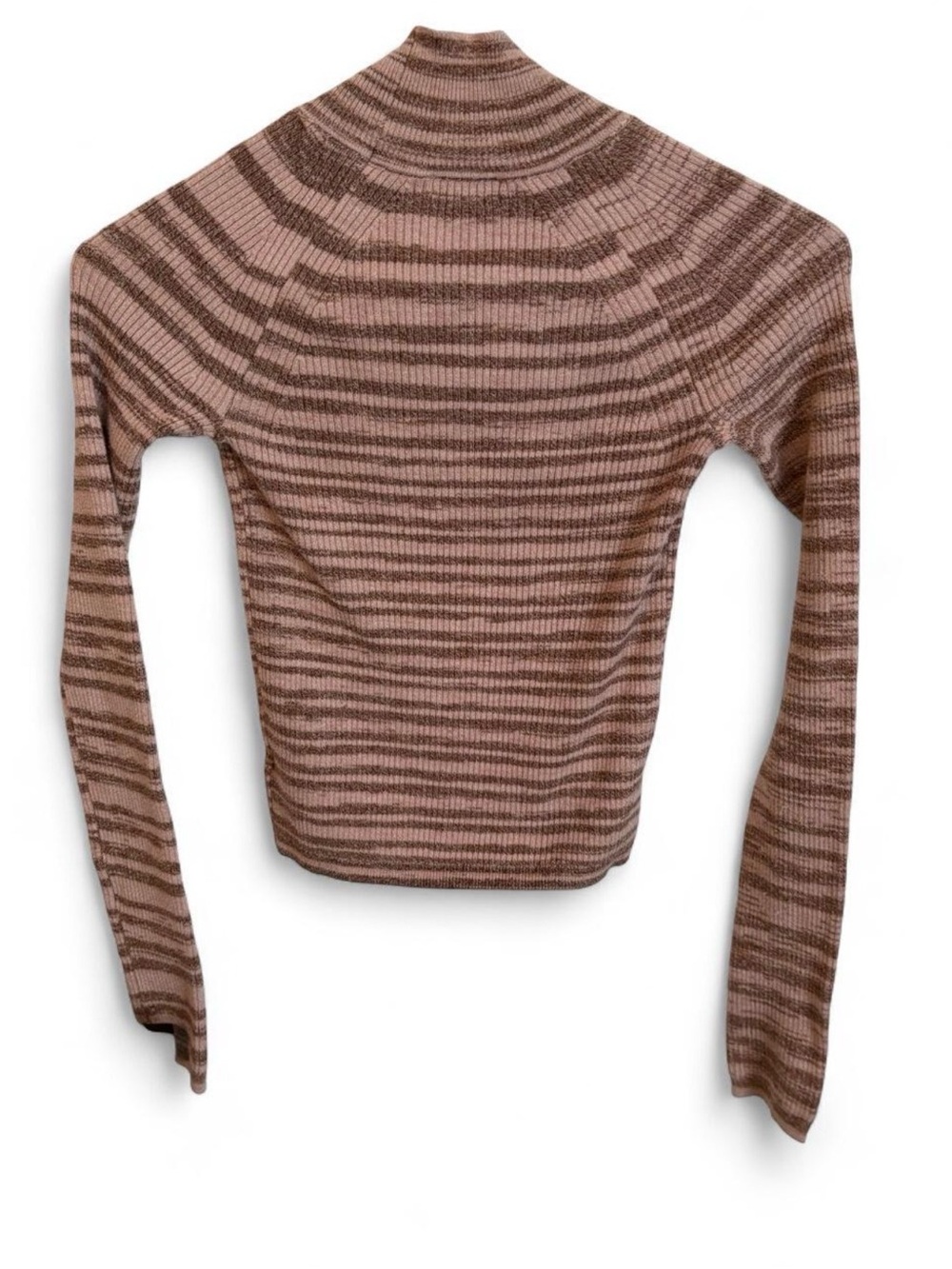 wild fable Pink and Brown Striped Cold-Shoulder Ribbed Long Sleeve Top - Picture 4 of 5